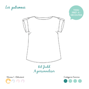 Kit prêt-à-découper top Judd – Motif de votre choix