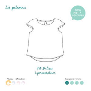 Kit prêt-à-découper top Matisse- motif de votre choix